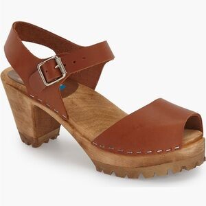 Mia Greta clog- cognac leather